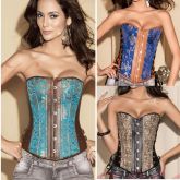 cod31 - (Promoção) Corset estampado de Couro sintético