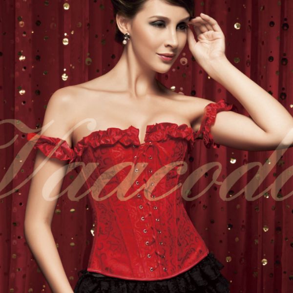 cod37 - Corset sexy com alças vermelho